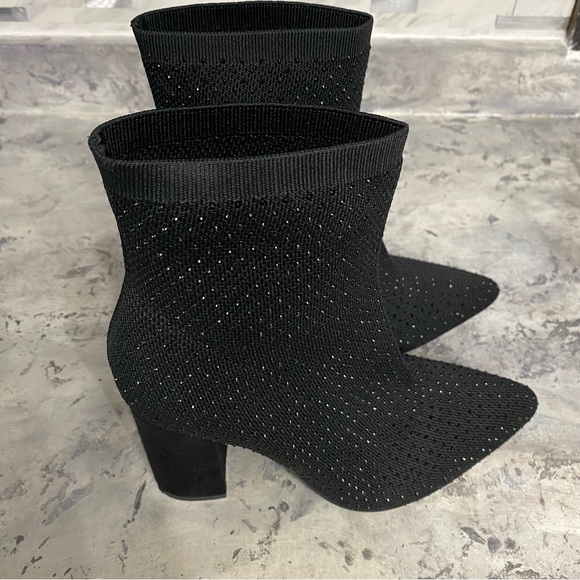 MIA Shoes - MIA Black Sparkle Heeled Boots